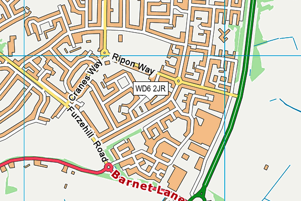 WD6 2JR map - OS VectorMap District (Ordnance Survey) WD6 2JR map - OS VectorMap District (Ordnance Survey)