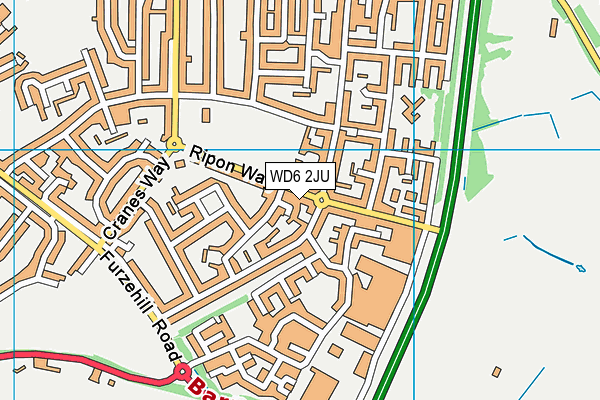 WD6 2JU map - OS VectorMap District (Ordnance Survey) WD6 2JU map - OS VectorMap District (Ordnance Survey)