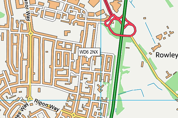 WD6 2NX map - OS VectorMap District (Ordnance Survey) WD6 2NX map - OS VectorMap District (Ordnance Survey)