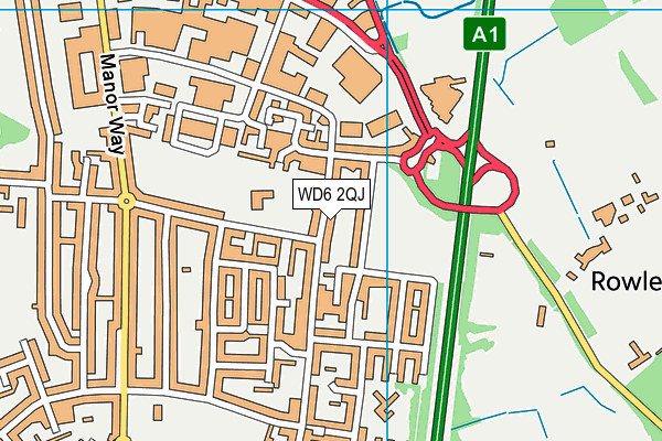 WD6 2QJ map - OS VectorMap District (Ordnance Survey) WD6 2QJ map - OS VectorMap District (Ordnance Survey)