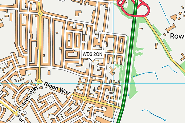 WD6 2QN map - OS VectorMap District (Ordnance Survey) WD6 2QN map - OS VectorMap District (Ordnance Survey)