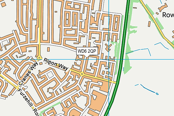 WD6 2QP map - OS VectorMap District (Ordnance Survey) WD6 2QP map - OS VectorMap District (Ordnance Survey)