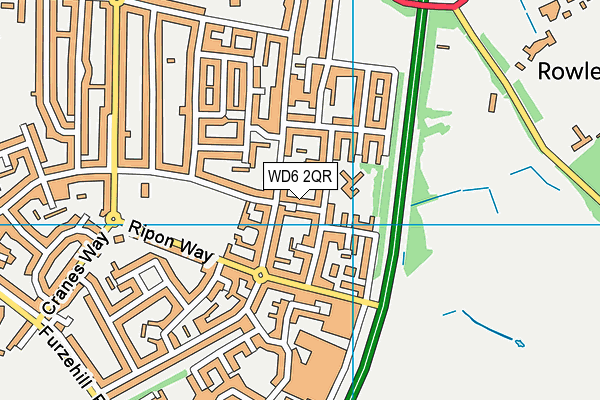 WD6 2QR map - OS VectorMap District (Ordnance Survey) WD6 2QR map - OS VectorMap District (Ordnance Survey)
