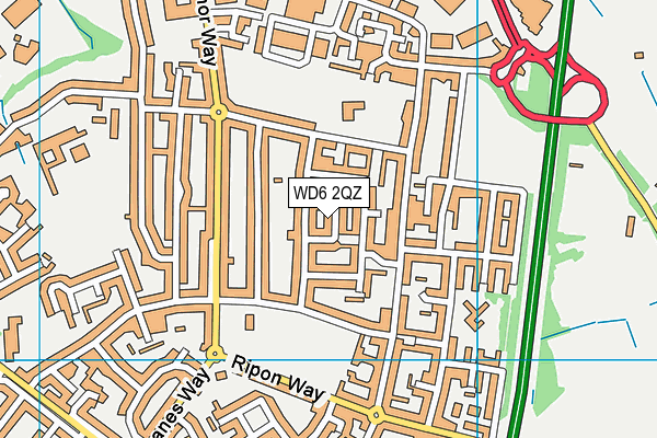 WD6 2QZ map - OS VectorMap District (Ordnance Survey) WD6 2QZ map - OS VectorMap District (Ordnance Survey)