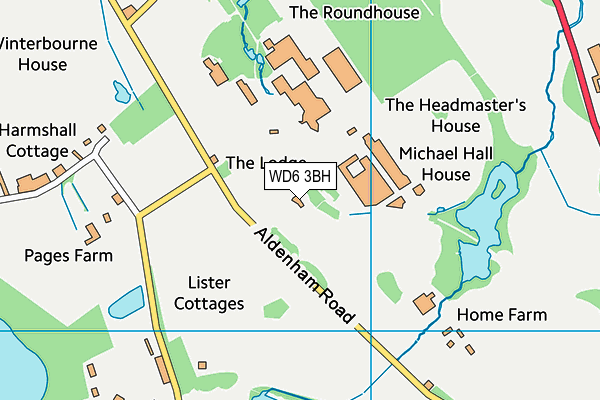 WD6 3BH map - OS VectorMap District (Ordnance Survey)