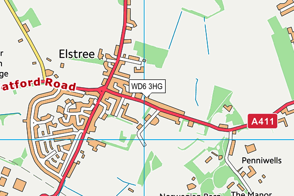 WD6 3HG map - OS VectorMap District (Ordnance Survey) WD6 3HG map - OS VectorMap District (Ordnance Survey)