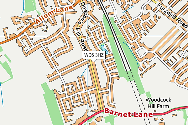 WD6 3HZ map - OS VectorMap District (Ordnance Survey) WD6 3HZ map - OS VectorMap District (Ordnance Survey)