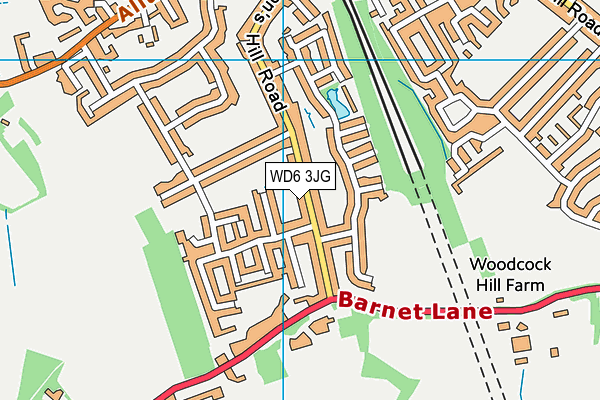 WD6 3JG map - OS VectorMap District (Ordnance Survey) WD6 3JG map - OS VectorMap District (Ordnance Survey)