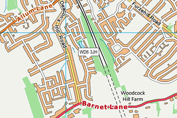 WD6 3JH map - OS VectorMap District (Ordnance Survey)