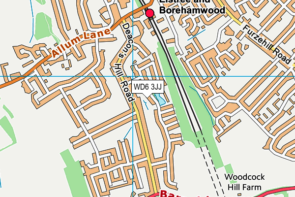 WD6 3JJ map - OS VectorMap District (Ordnance Survey)