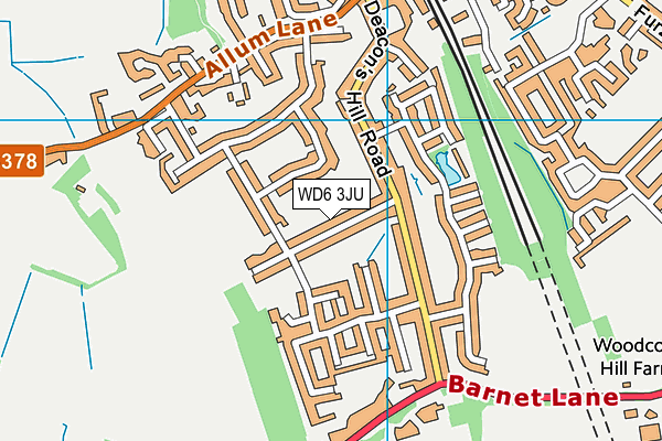 WD6 3JU map - OS VectorMap District (Ordnance Survey) WD6 3JU map - OS VectorMap District (Ordnance Survey)