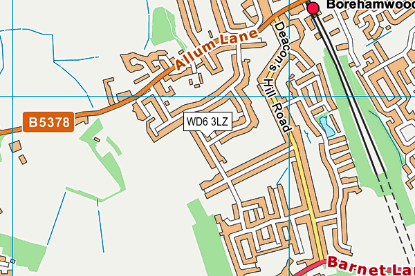 WD6 3LZ map - OS VectorMap District (Ordnance Survey) WD6 3LZ map - OS VectorMap District (Ordnance Survey)