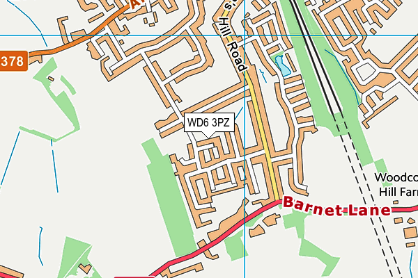 WD6 3PZ map - OS VectorMap District (Ordnance Survey) WD6 3PZ map - OS VectorMap District (Ordnance Survey)