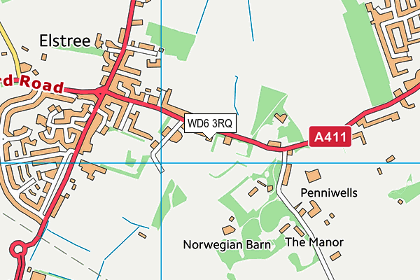 WD6 3RQ map - OS VectorMap District (Ordnance Survey) WD6 3RQ map - OS VectorMap District (Ordnance Survey)