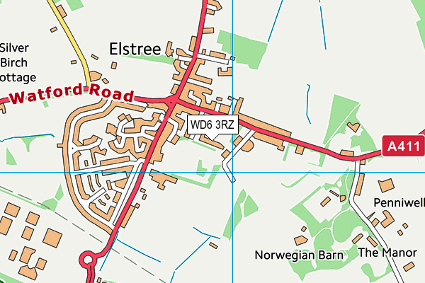 WD6 3RZ map - OS VectorMap District (Ordnance Survey) WD6 3RZ map - OS VectorMap District (Ordnance Survey)