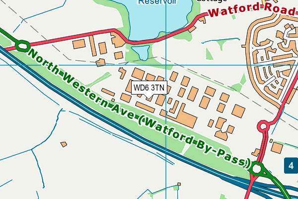 WD6 3TN map - OS VectorMap District (Ordnance Survey)