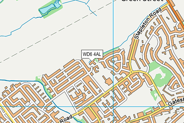 WD6 4AL map - OS VectorMap District (Ordnance Survey) WD6 4AL map - OS VectorMap District (Ordnance Survey)