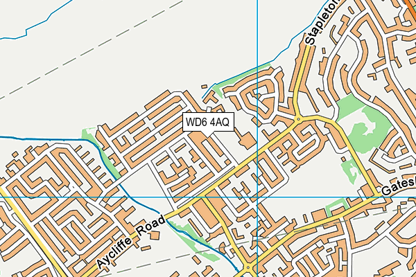 WD6 4AQ map - OS VectorMap District (Ordnance Survey) WD6 4AQ map - OS VectorMap District (Ordnance Survey)