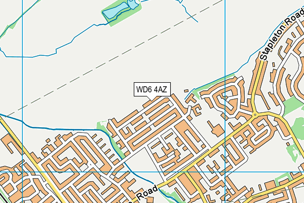 WD6 4AZ map - OS VectorMap District (Ordnance Survey) WD6 4AZ map - OS VectorMap District (Ordnance Survey)