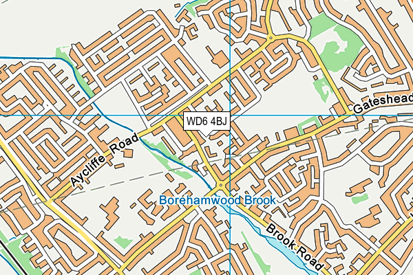 WD6 4BJ map - OS VectorMap District (Ordnance Survey) WD6 4BJ map - OS VectorMap District (Ordnance Survey)