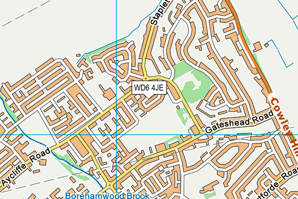 WD6 4JE map - OS VectorMap District (Ordnance Survey) WD6 4JE map - OS VectorMap District (Ordnance Survey)