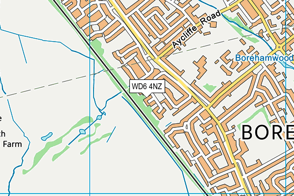 WD6 4NZ map - OS VectorMap District (Ordnance Survey) WD6 4NZ map - OS VectorMap District (Ordnance Survey)