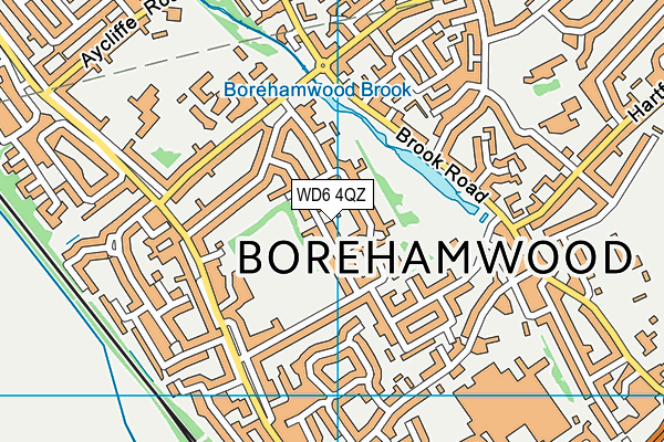 WD6 4QZ map - OS VectorMap District (Ordnance Survey)