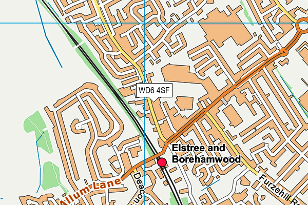 WD6 4SF map - OS VectorMap District (Ordnance Survey)
