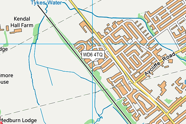 WD6 4TQ map - OS VectorMap District (Ordnance Survey) WD6 4TQ map - OS VectorMap District (Ordnance Survey)