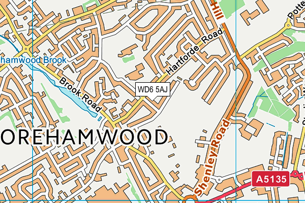 WD6 5AJ map - OS VectorMap District (Ordnance Survey) WD6 5AJ map - OS VectorMap District (Ordnance Survey)