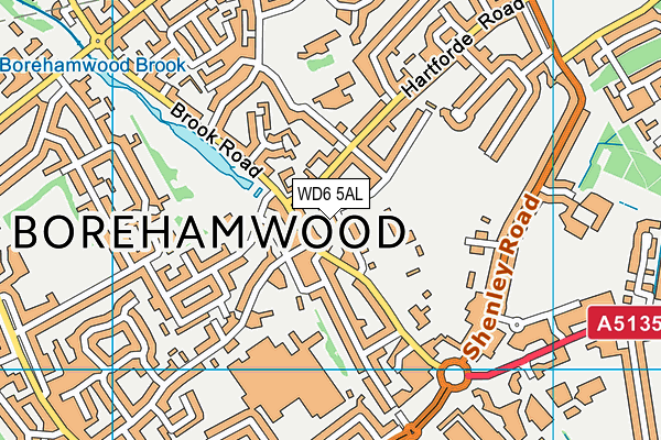 WD6 5AL map - OS VectorMap District (Ordnance Survey) WD6 5AL map - OS VectorMap District (Ordnance Survey)
