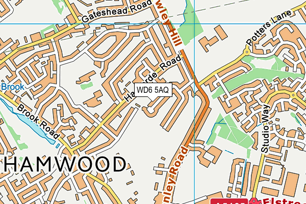 WD6 5AQ map - OS VectorMap District (Ordnance Survey) WD6 5AQ map - OS VectorMap District (Ordnance Survey)