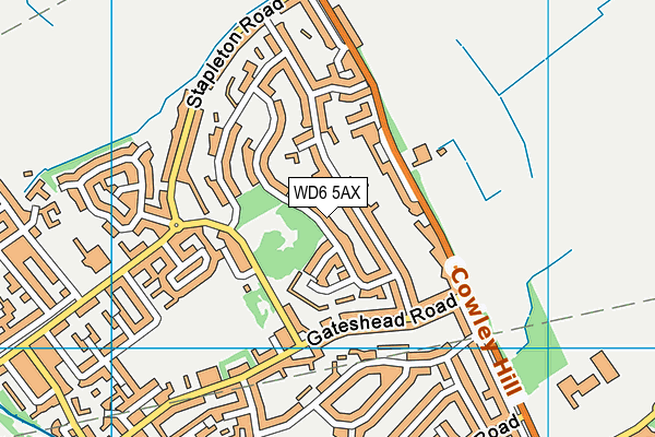 WD6 5AX map - OS VectorMap District (Ordnance Survey) WD6 5AX map - OS VectorMap District (Ordnance Survey)
