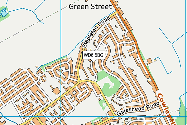 WD6 5BG map - OS VectorMap District (Ordnance Survey) WD6 5BG map - OS VectorMap District (Ordnance Survey)