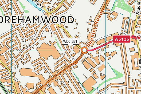 WD6 5BT map - OS VectorMap District (Ordnance Survey) WD6 5BT map - OS VectorMap District (Ordnance Survey)