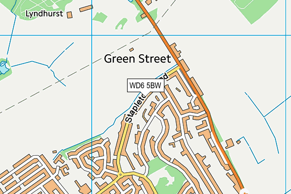 WD6 5BW map - OS VectorMap District (Ordnance Survey) WD6 5BW map - OS VectorMap District (Ordnance Survey)