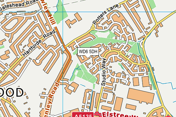 WD6 5DH map - OS VectorMap District (Ordnance Survey) WD6 5DH map - OS VectorMap District (Ordnance Survey)