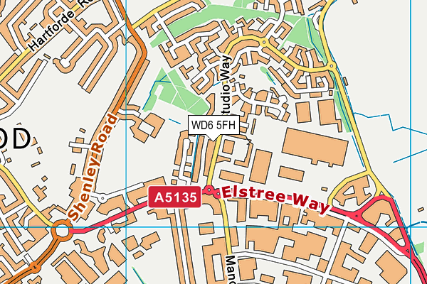 WD6 5FH map - OS VectorMap District (Ordnance Survey) WD6 5FH map - OS VectorMap District (Ordnance Survey)