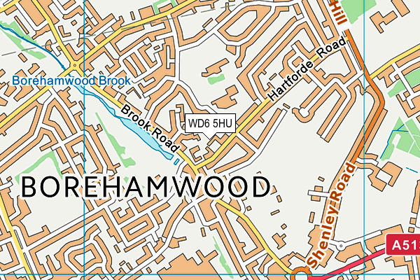 WD6 5HU map - OS VectorMap District (Ordnance Survey)