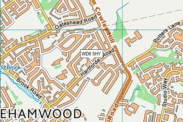 WD6 5HY map - OS VectorMap District (Ordnance Survey)