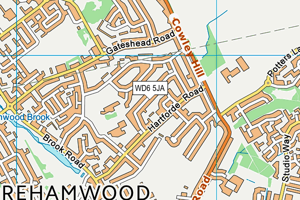 WD6 5JA map - OS VectorMap District (Ordnance Survey) WD6 5JA map - OS VectorMap District (Ordnance Survey)