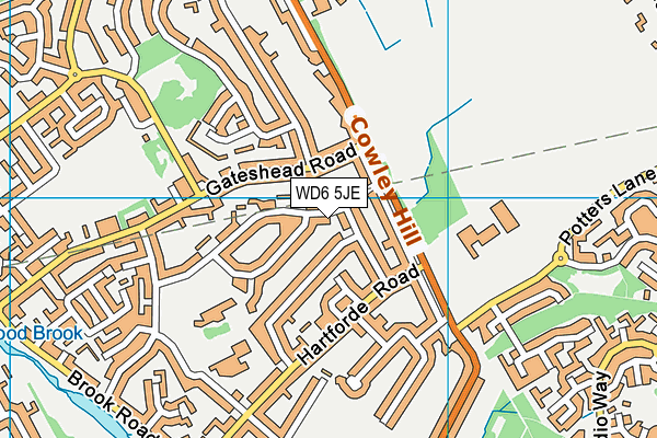 WD6 5JE map - OS VectorMap District (Ordnance Survey) WD6 5JE map - OS VectorMap District (Ordnance Survey)