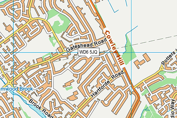 WD6 5JQ map - OS VectorMap District (Ordnance Survey) WD6 5JQ map - OS VectorMap District (Ordnance Survey)