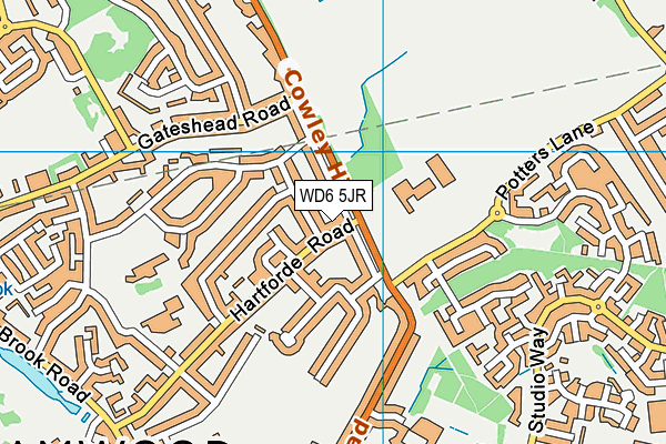 WD6 5JR map - OS VectorMap District (Ordnance Survey) WD6 5JR map - OS VectorMap District (Ordnance Survey)