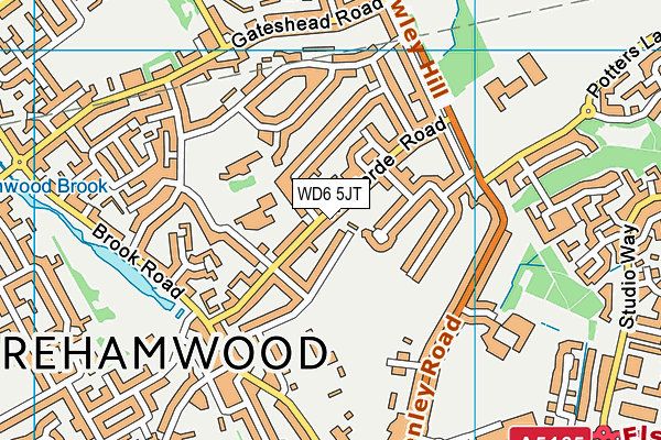 WD6 5JT map - OS VectorMap District (Ordnance Survey) WD6 5JT map - OS VectorMap District (Ordnance Survey)