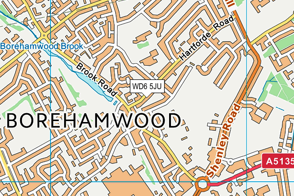 WD6 5JU map - OS VectorMap District (Ordnance Survey)