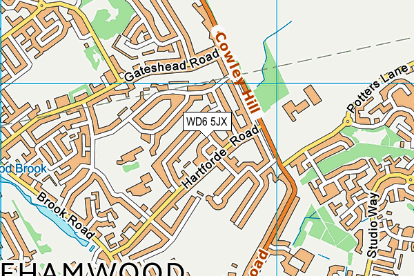 WD6 5JX map - OS VectorMap District (Ordnance Survey) WD6 5JX map - OS VectorMap District (Ordnance Survey)