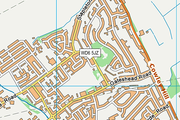 WD6 5JZ map - OS VectorMap District (Ordnance Survey) WD6 5JZ map - OS VectorMap District (Ordnance Survey)