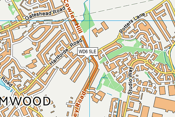 WD6 5LE map - OS VectorMap District (Ordnance Survey) WD6 5LE map - OS VectorMap District (Ordnance Survey)