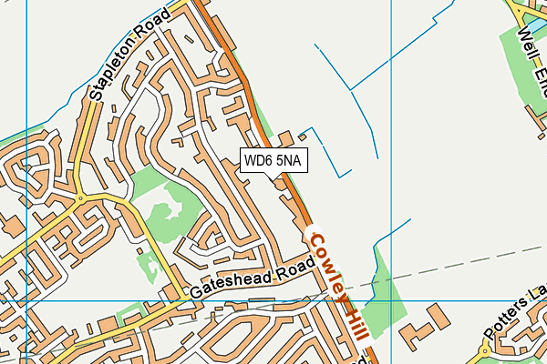 WD6 5NA map - OS VectorMap District (Ordnance Survey) WD6 5NA map - OS VectorMap District (Ordnance Survey)